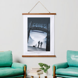 Sci-Fi Travel Ad, Dwergplaneet Ceres Hangend Wandkleed
