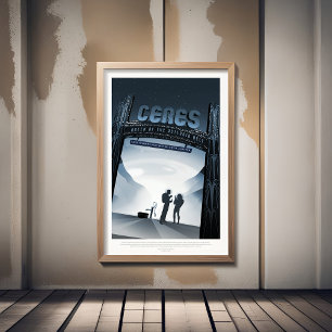 Sci-Fi Travel Ad, Dwergplaneet Ceres Poster
