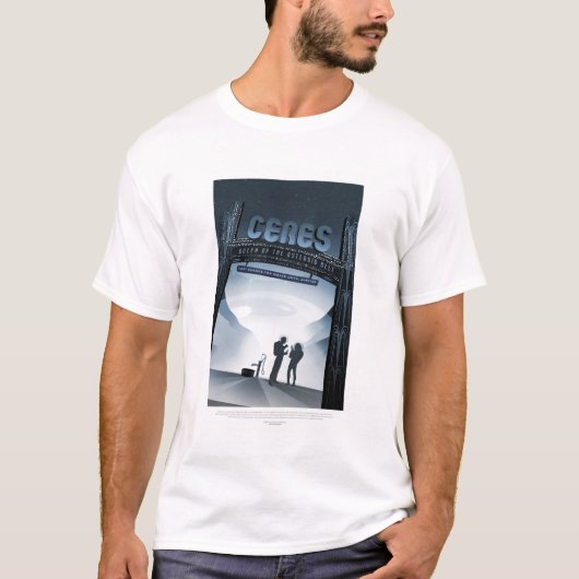 Sci-Fi Travel Ad, Dwergplaneet Ceres T-shirt (Voorkant)