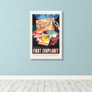Sci-Fi Travel Ad, Planet 51 Pegasi B Canvas Afdruk