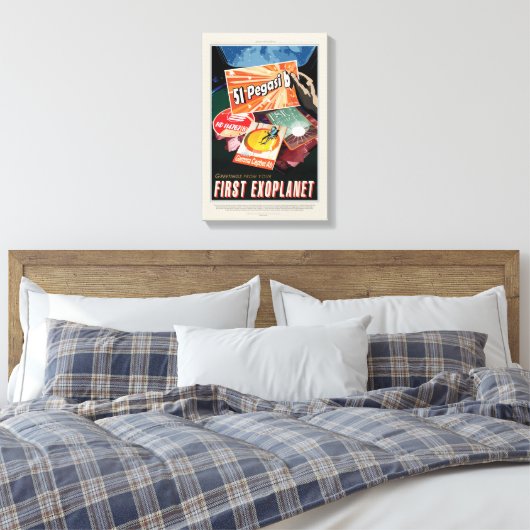 Sci-Fi Travel Ad, Planet 51 Pegasi B Canvas Afdruk (Insitu (Slaapkamer))