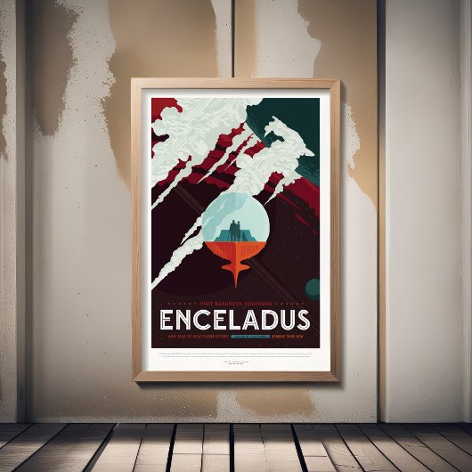Sci-Fi Travel Ad, Planet Enceladus Poster