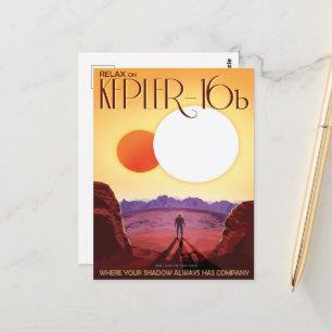 Sci-Fi Travel Ad, Planet Kepler-16b Briefkaart