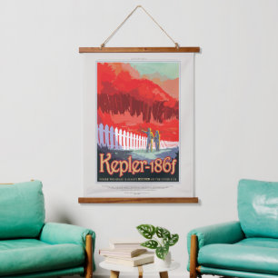 Sci-Fi Travel Ad, Planet Kepler-186f Hangend Wandkleed