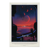 Sci-Fi Travel Ad, Planet Trapist-1e Foto Afdruk (Voorkant)