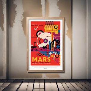 Sci-Fi Travel en Planet Mars Poster