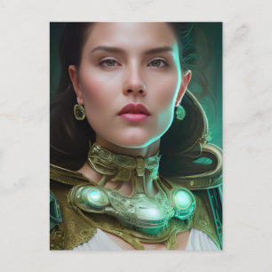 Sci-fi Vrouw Briefkaart