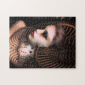 Sci-Fi-vrouw in futuristisch hoofdadres Legpuzzel (Horizontaal)