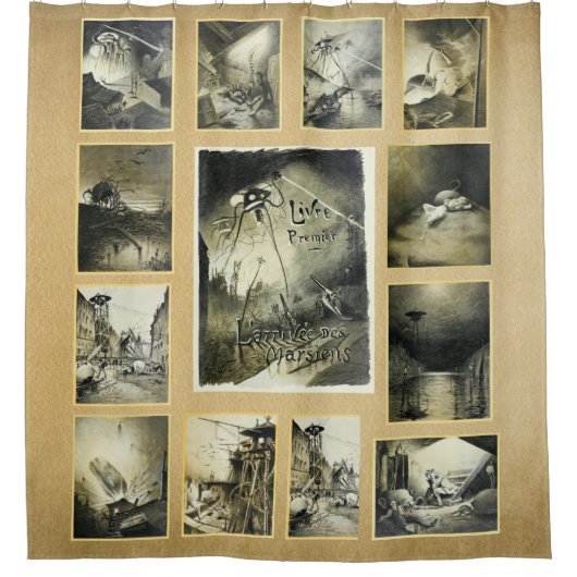 Sci Fi Wereldoorlog Douchegordijn (Voorkant)