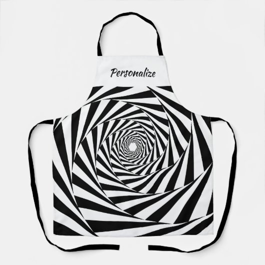 Sci Fi zwarte witte optische illusie Vrouwen koken Schort (Voorkant)