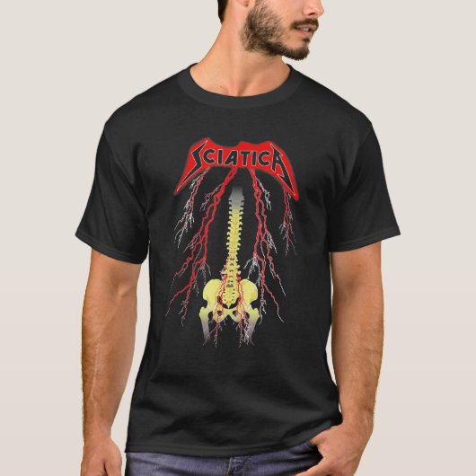 Sciatica Skeleton Metal T-shirt (Voorkant)