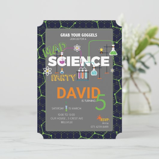 SCIENCE Anniversaire Invitation (Debout devant)