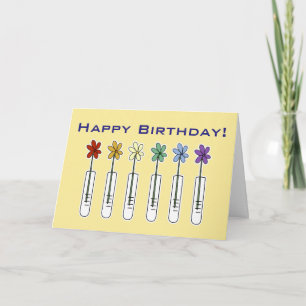 Science Beaker met Flowers Funny Birthday Card Kaart