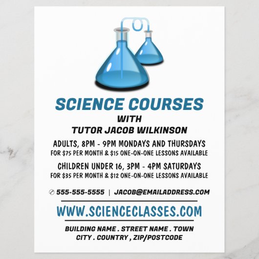 Science Beakers, Science Course Adverteren Flyer (Voorkant)