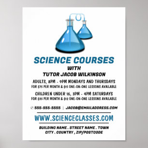 Science Beakers, Science Course Adverteren Poster