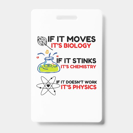 Science BIOLOGY CHEMISTRY PHYSICS Badge (Voorkant)