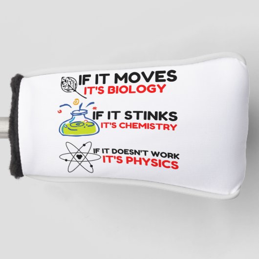 Science BIOLOGY CHEMISTRY PHYSICS Golfheadcover (Voorkant)