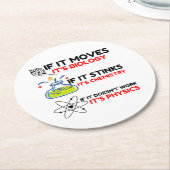 Science BIOLOGY CHEMISTRY PHYSICS Ronde Kartonnen Onderzetter (Gebogen)