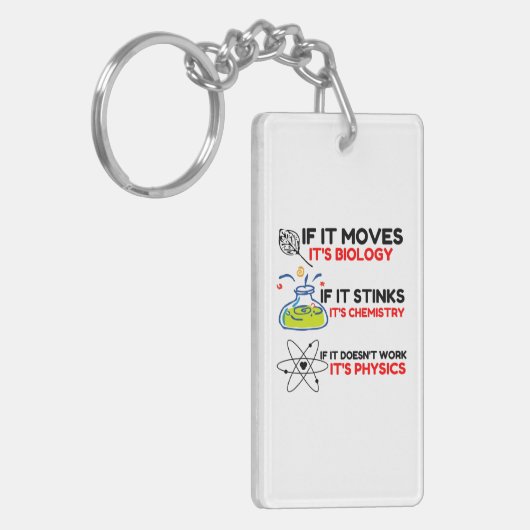 Science BIOLOGY CHEMISTRY PHYSICS Sleutelhanger (Voorkant Links)