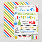 Science Birthday Invitation | Wetenschapsgenote Kaart (Voorkant / Achterkant)