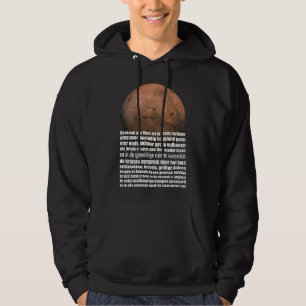 Science Black White Mars Wereldbol Marsman Poem Hoodie