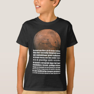 Science Black White Mars Wereldbol Marsman Poem T-shirt