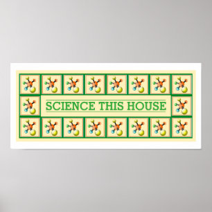 Science Bless this House Funny Inspirerend Decor Poster