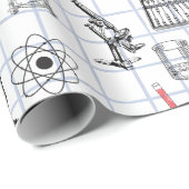 Science Chemistry Scientist Pattern Cadeaupapier (Rol Hoek)