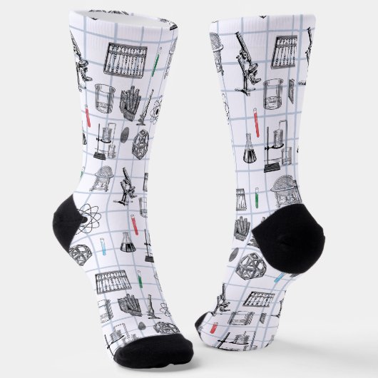 Science Chemistry Scientist Pattern Sokken (Gebogen)