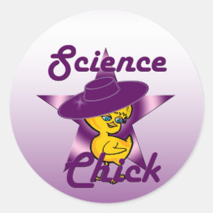Science Chick #9 Ronde Sticker