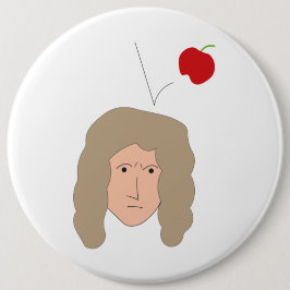 Science Club Physics Humor Isaac Newton Apple Ronde Button 6,0 Cm