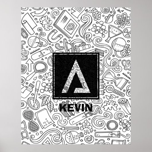 Science Custom Monogram - Delta Symbol Poster (Voorkant)