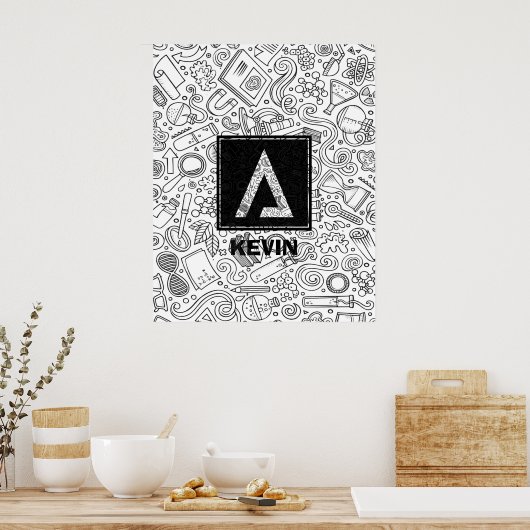 Science Custom Monogram - Delta Symbol Poster (Keuken)