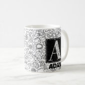 Science Custom Monogram - Letter A Coffee Mok (Voorkant rechts)