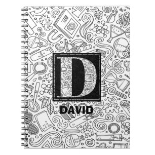 Science Custom Monogram - Letter D Notitieboek