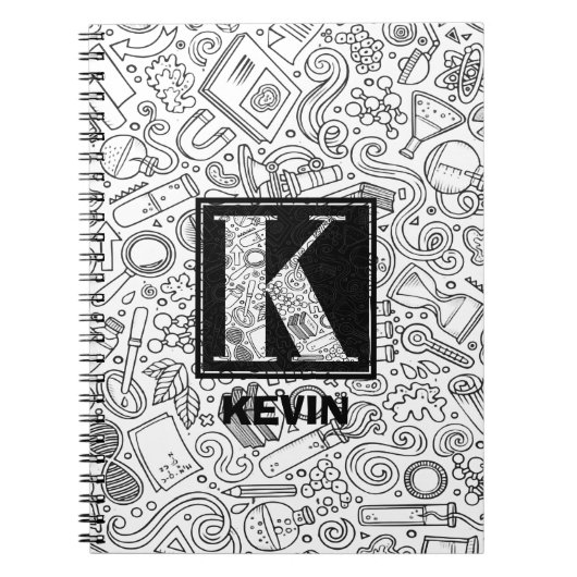 Science Custom Monogram - Letter K Notitieboek (Voorkant)