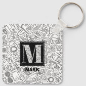 Science Custom Monogram - Letter M Sleutelhanger (Achterkant)