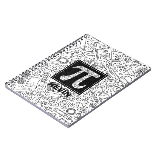 Science Custom Monogram - Pi Symbol Notitieboek (Linkerzijde)