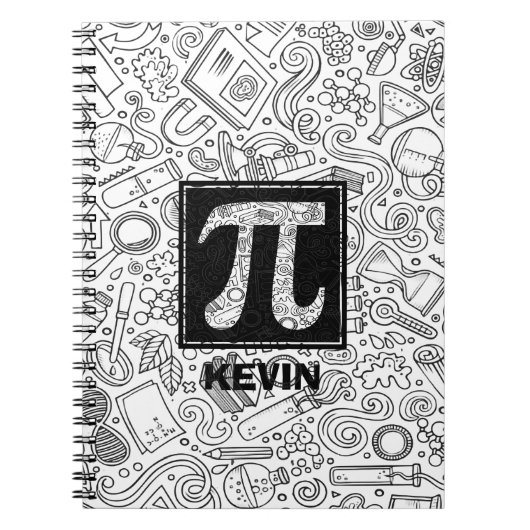 Science Custom Monogram - Pi Symbol Notitieboek (Voorkant)