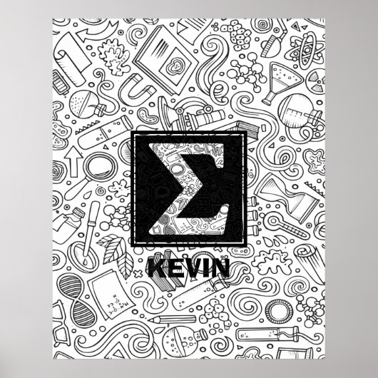 Science Custom Monogram - Sigma Symbol Poster (Voorkant)