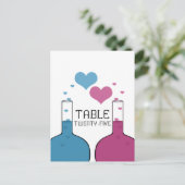 Science de l'amour Numéro de table Carte postale (Debout devant)