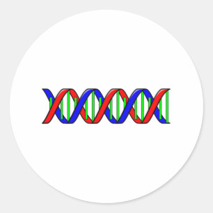 Science DNA Strand Ronde Sticker