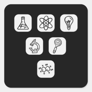 Science Elements Items Vierkante Sticker