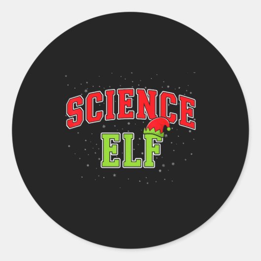 Science Elf Christmas Family Matching Group Xmas S Ronde Sticker (Voorkant)