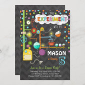 Science Experiment Anniversaire Fête Invitation (Devant / Derrière)