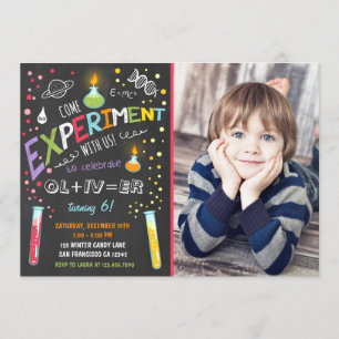 Science Experiment Birthday Invitation Boy Kaart