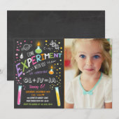 Science Experiment Birthday Invitation Girl Kaart (Voorkant / Achterkant)