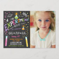 Science Experiment Birthday Invitation Girl
