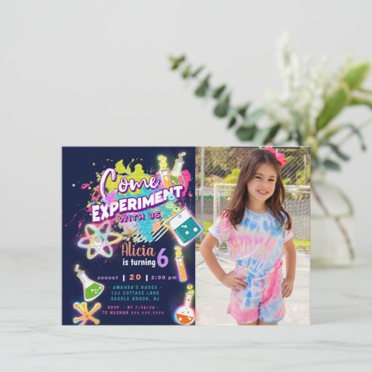 Science Experiment Invitation with photo (Debout devant)