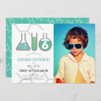 Science Experiment White Green Boy Foto Birthday